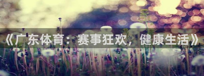 《广东体育：赛事狂欢，健康生活》