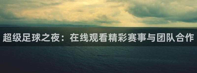 超级足球之夜：在线观看精彩赛事与团队合作