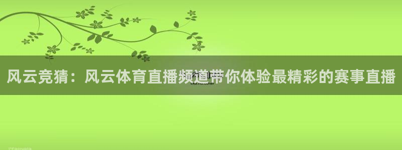 风云竞猜：风云体育直播频道带你体验最精彩的赛事直播