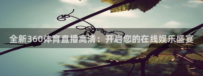 全新360体育直播高清：开启您的在线娱乐盛宴